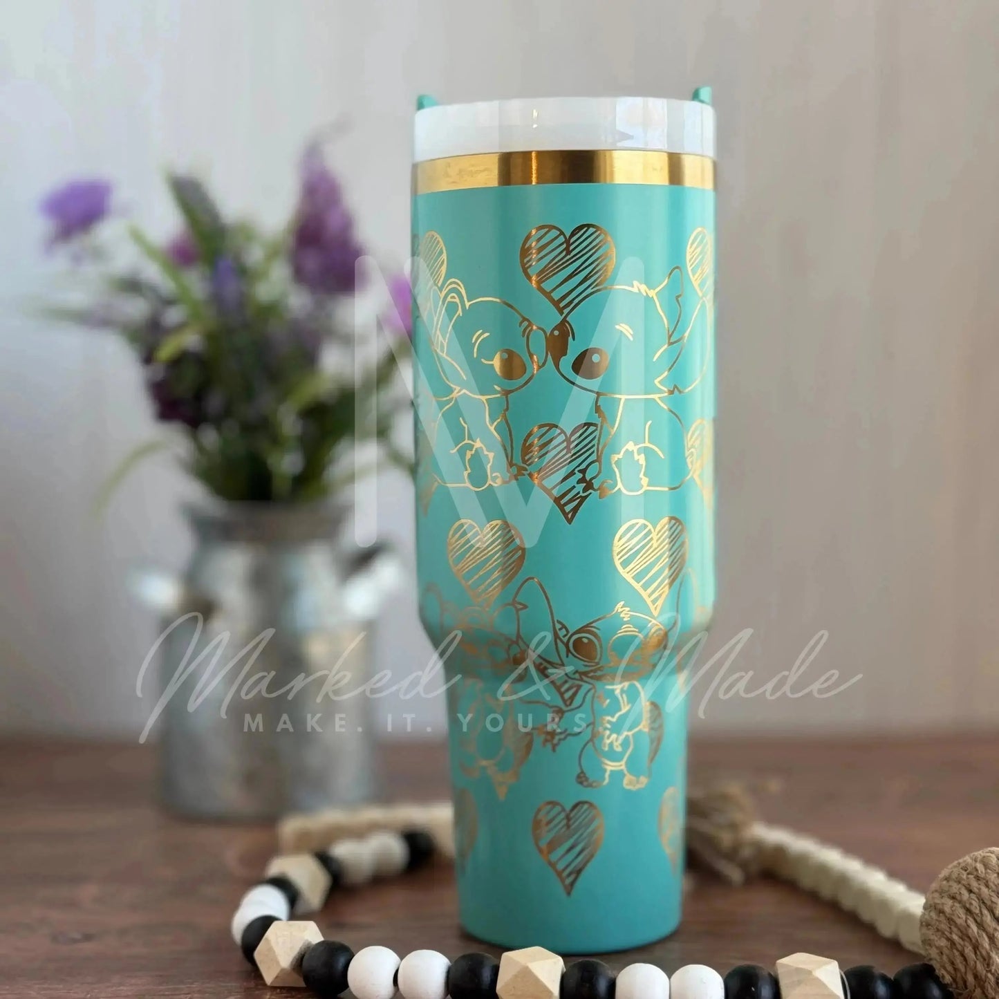 Disney Stitch Love  Engraved Tumbler  | 30oz