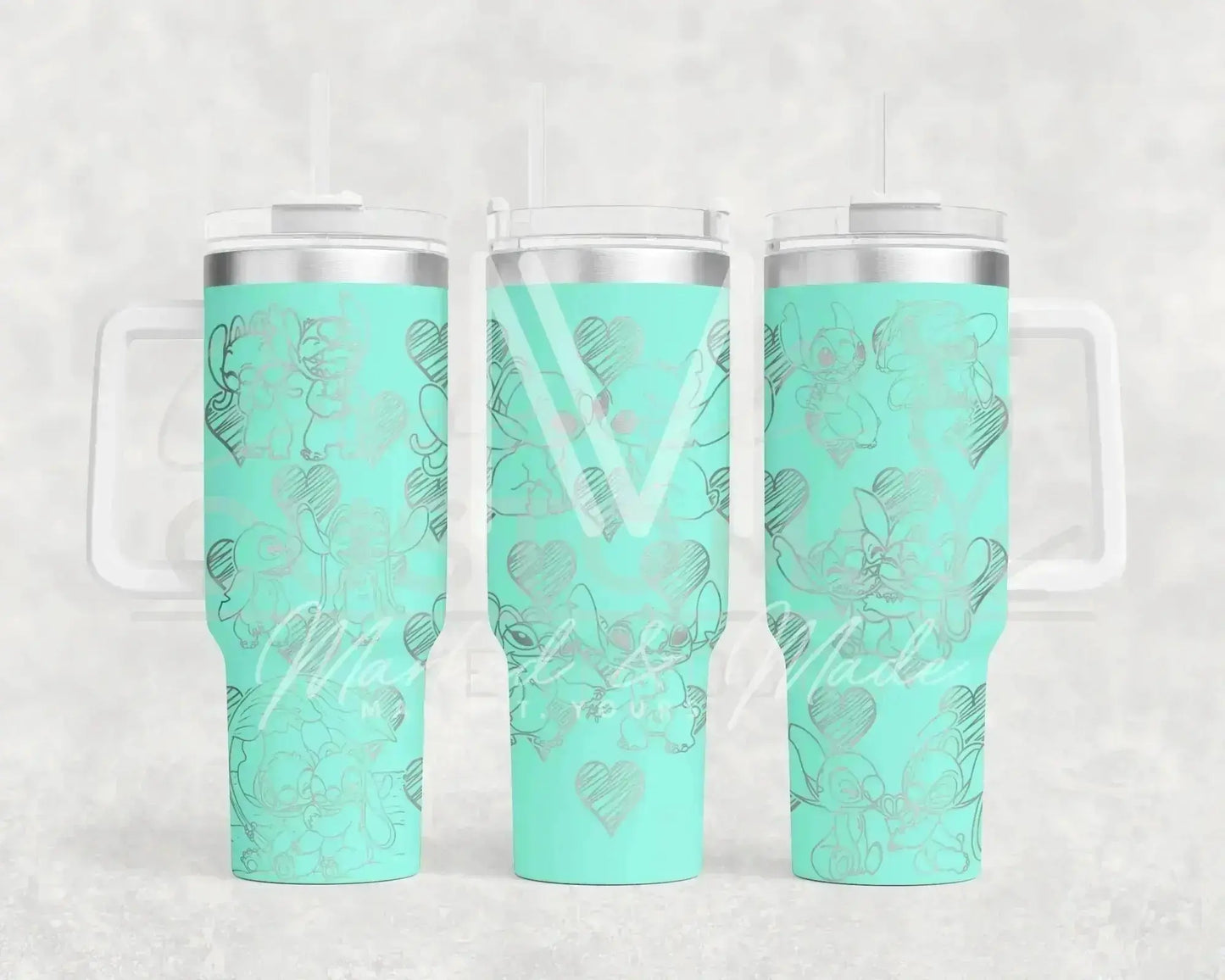 Disney Stitch Love  Engraved Tumbler  | 40oz