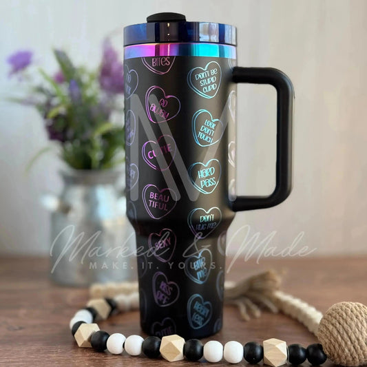 Dripping Hearts - Love  Engraved Tumbler | Genuine Stanley