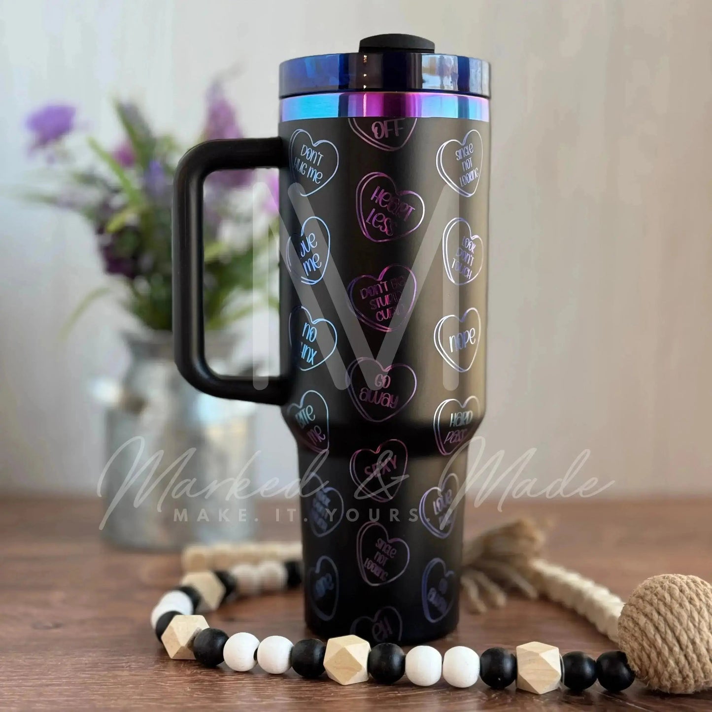 Dripping Hearts - Love  Engraved Tumbler | Genuine Stanley