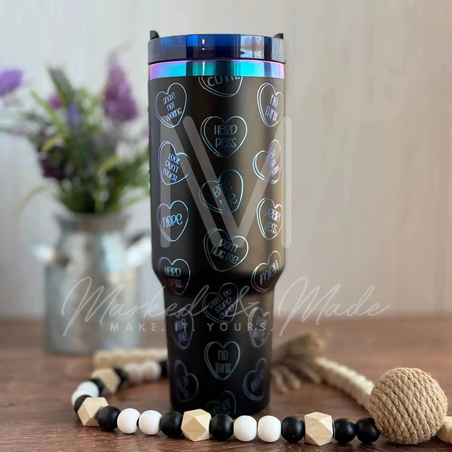 Dripping Hearts - Love  Engraved Tumbler | Genuine Stanley