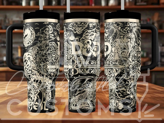 Dungeons & Dragons (D&D)  Engraved Tumbler  | 30oz