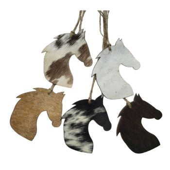 Horse head cowhide ornament