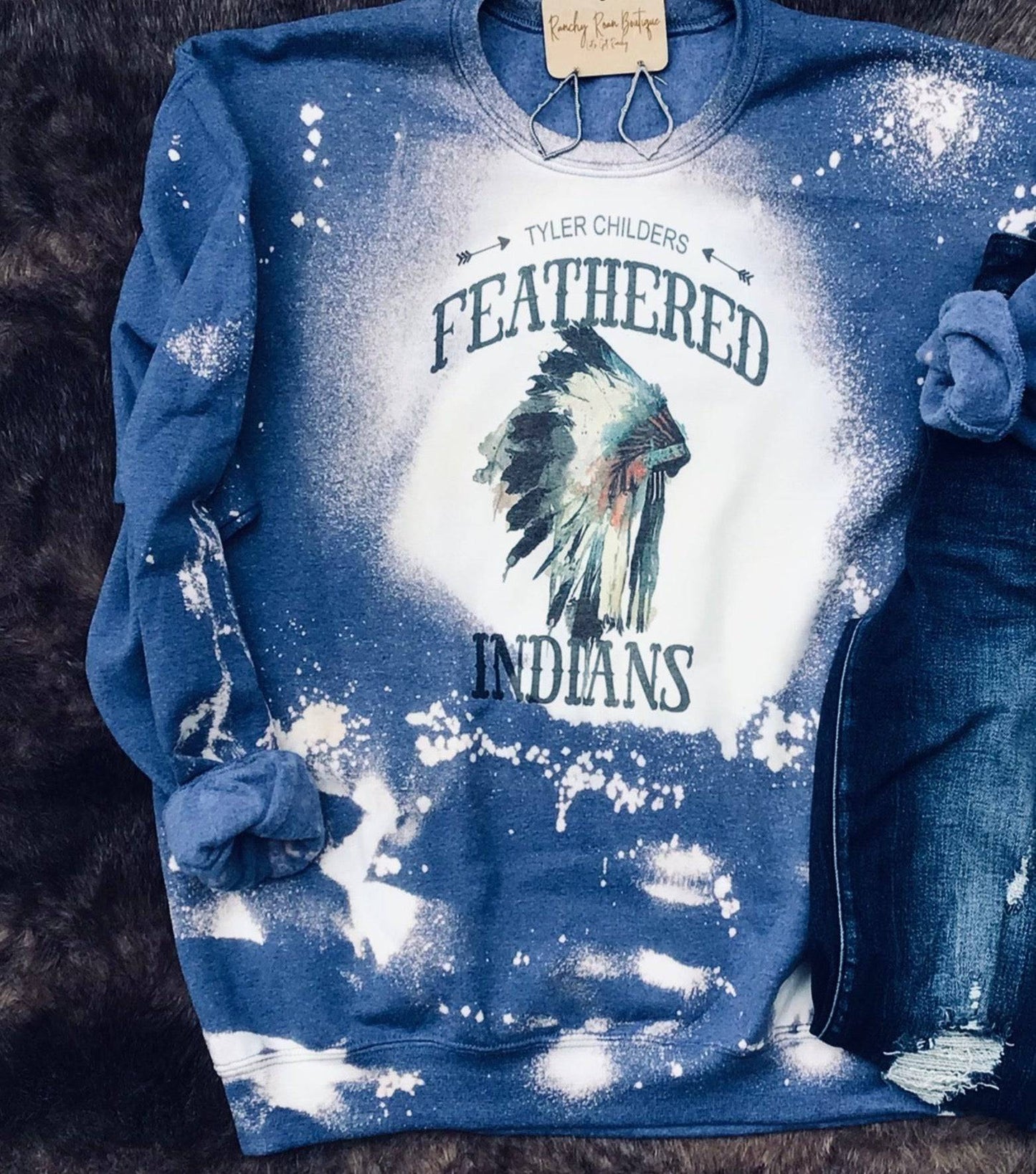 Feathered Indian Western Country Sweatshirt