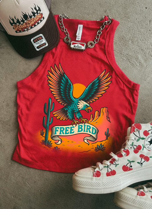 Freebird  Ribbed Racer Tank