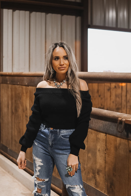 The Off Shoulder Sweater Top - small