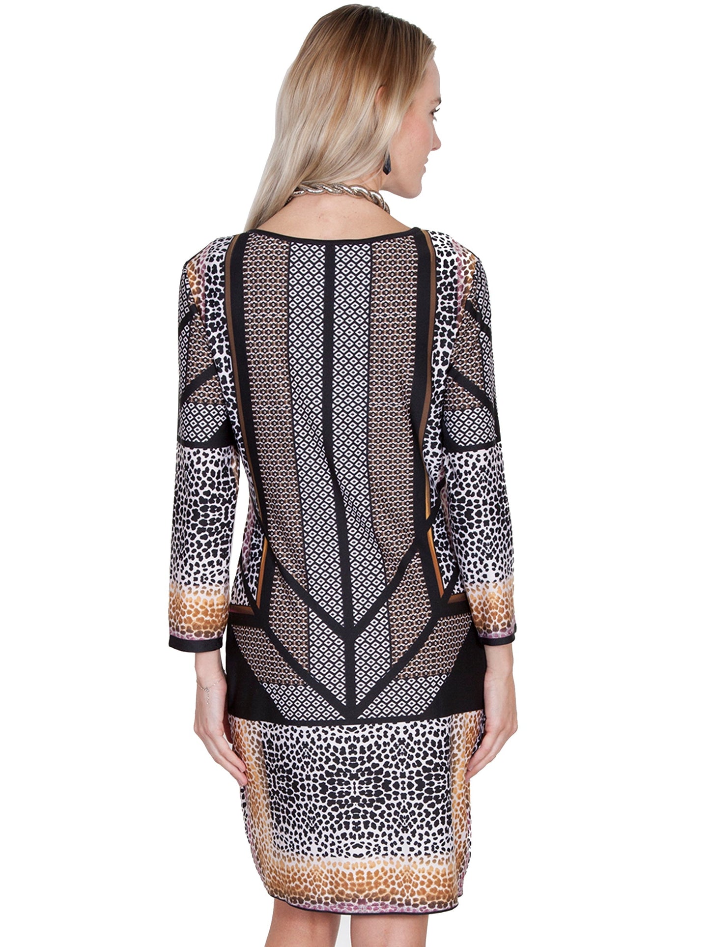 Animal Print Dress W/peek A Boo - E257