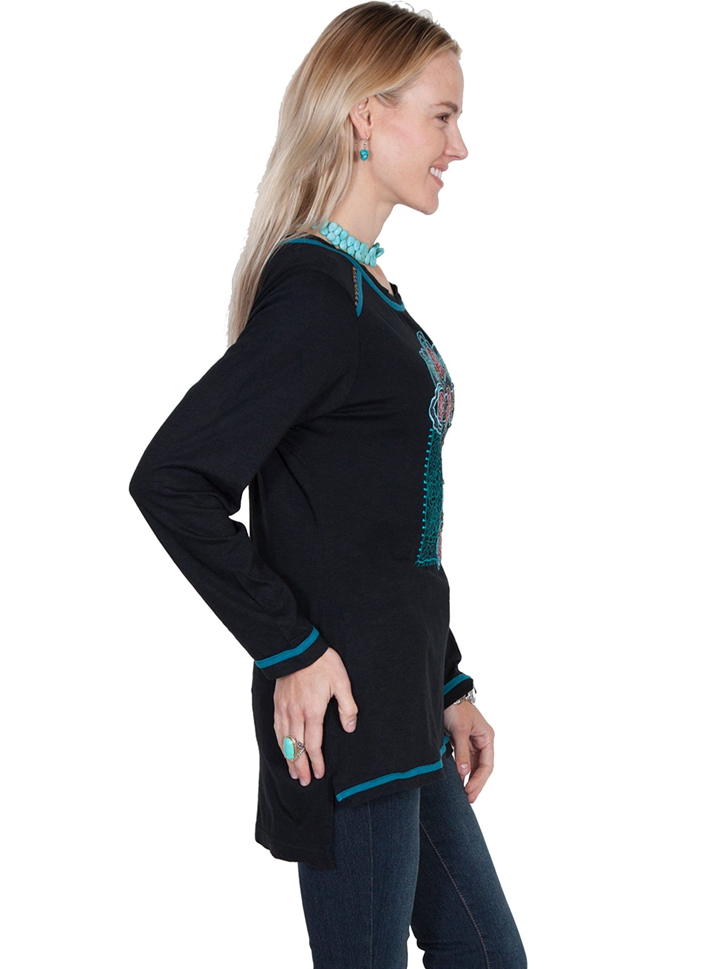 Cross Emb. Knit Top - E267