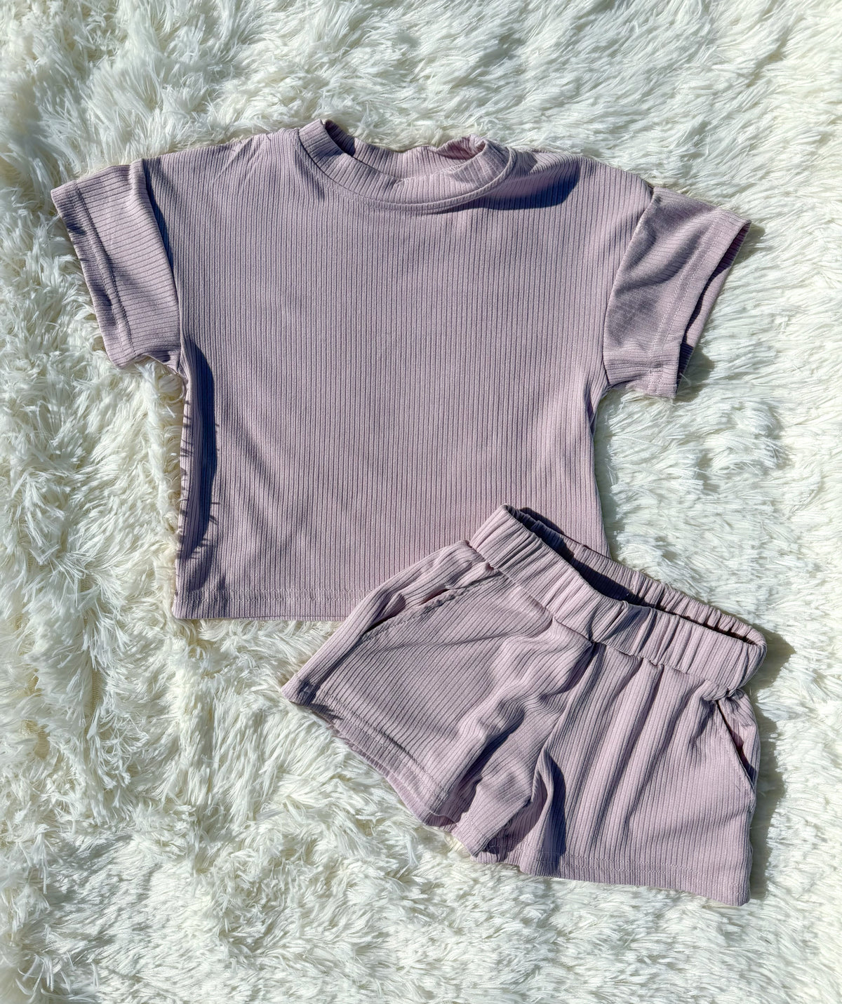 Kids lavender short set  (FINAL SALE)