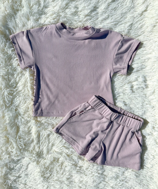 Kids lavender short set  (FINAL SALE)