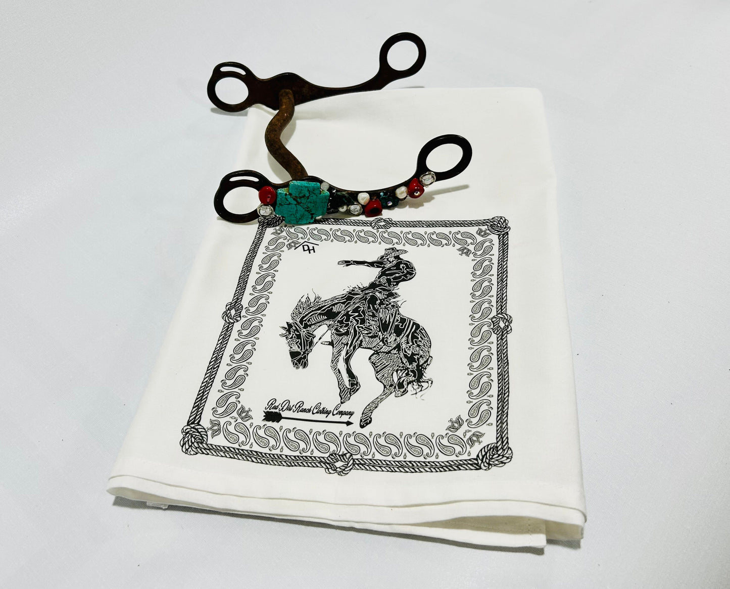 Bandana Bronc Dish Towel Black