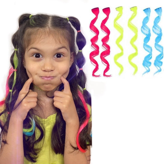 Neon Curls 6 Pack Clip-in Hair Extensions