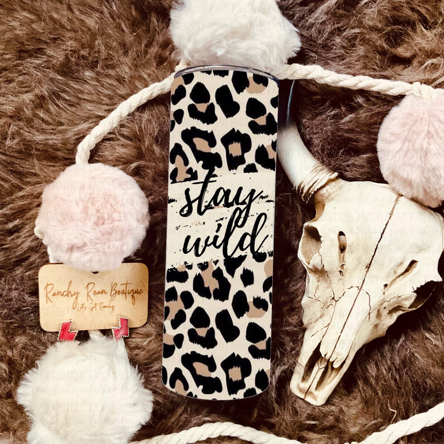 Leopard Stay Wild 20oz Skinny Tumbler