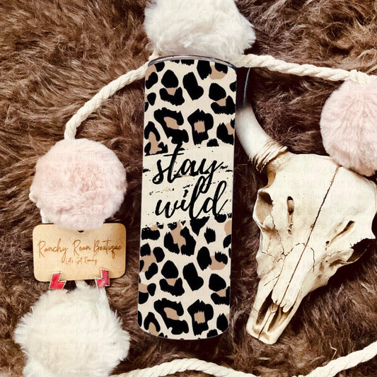 Leopard Stay Wild 20oz Skinny Tumbler