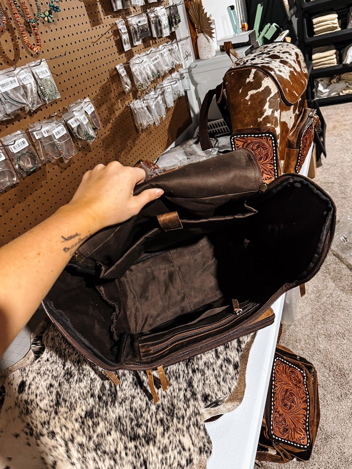 Evangeline Cowhide Backpack #50