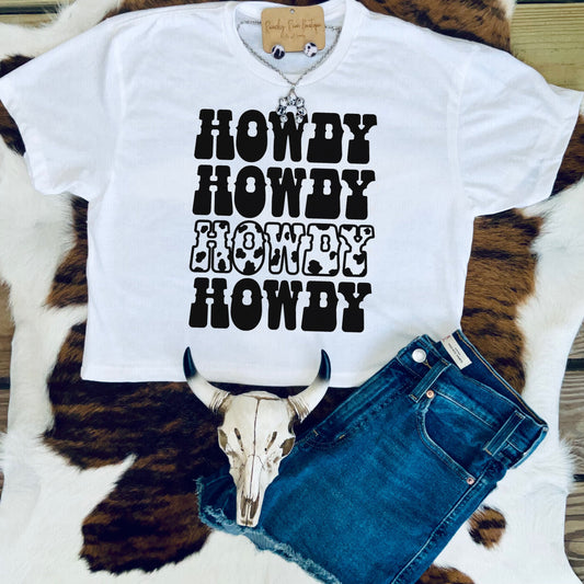 Howdy Stacked Cropped Tee
