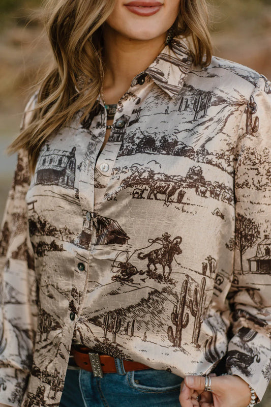 Life on the Ranch button up