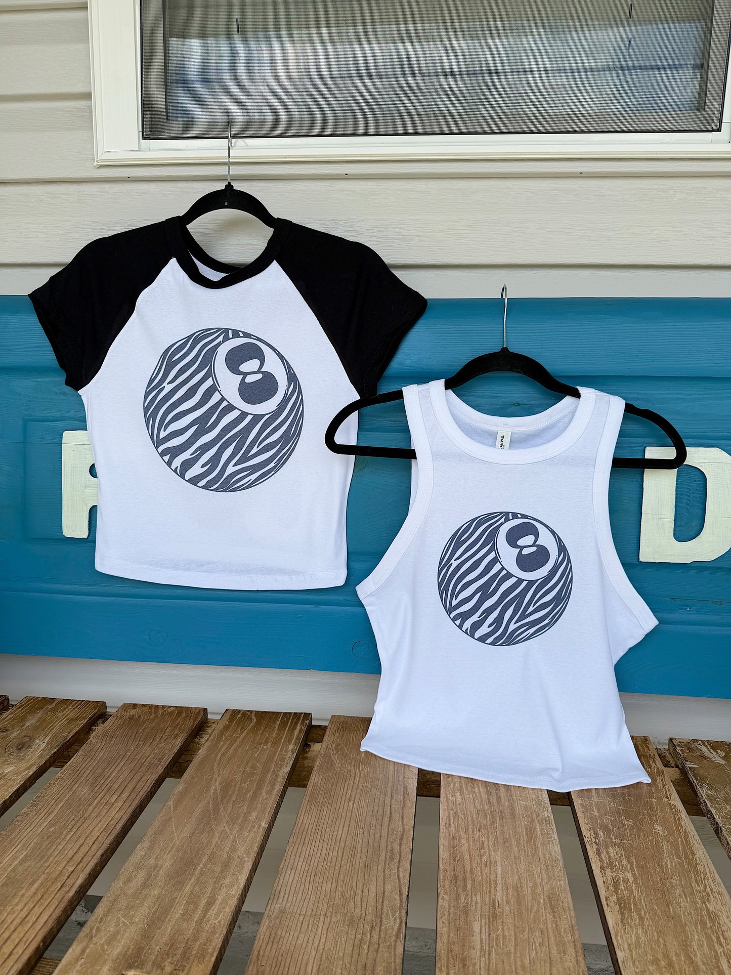 8 Ball Zebra Cropped Tank