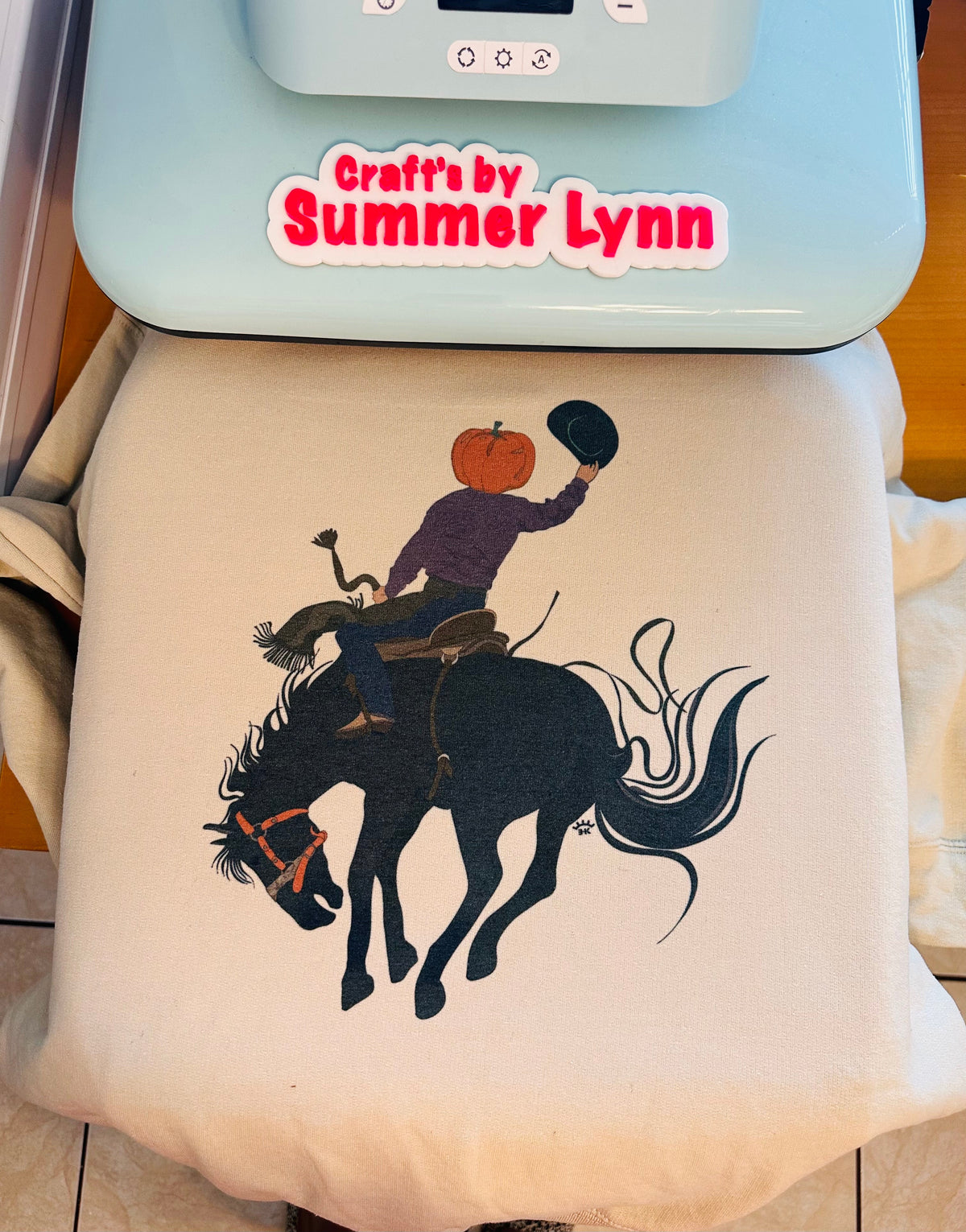 Bucking pumpkin cowboy Top
