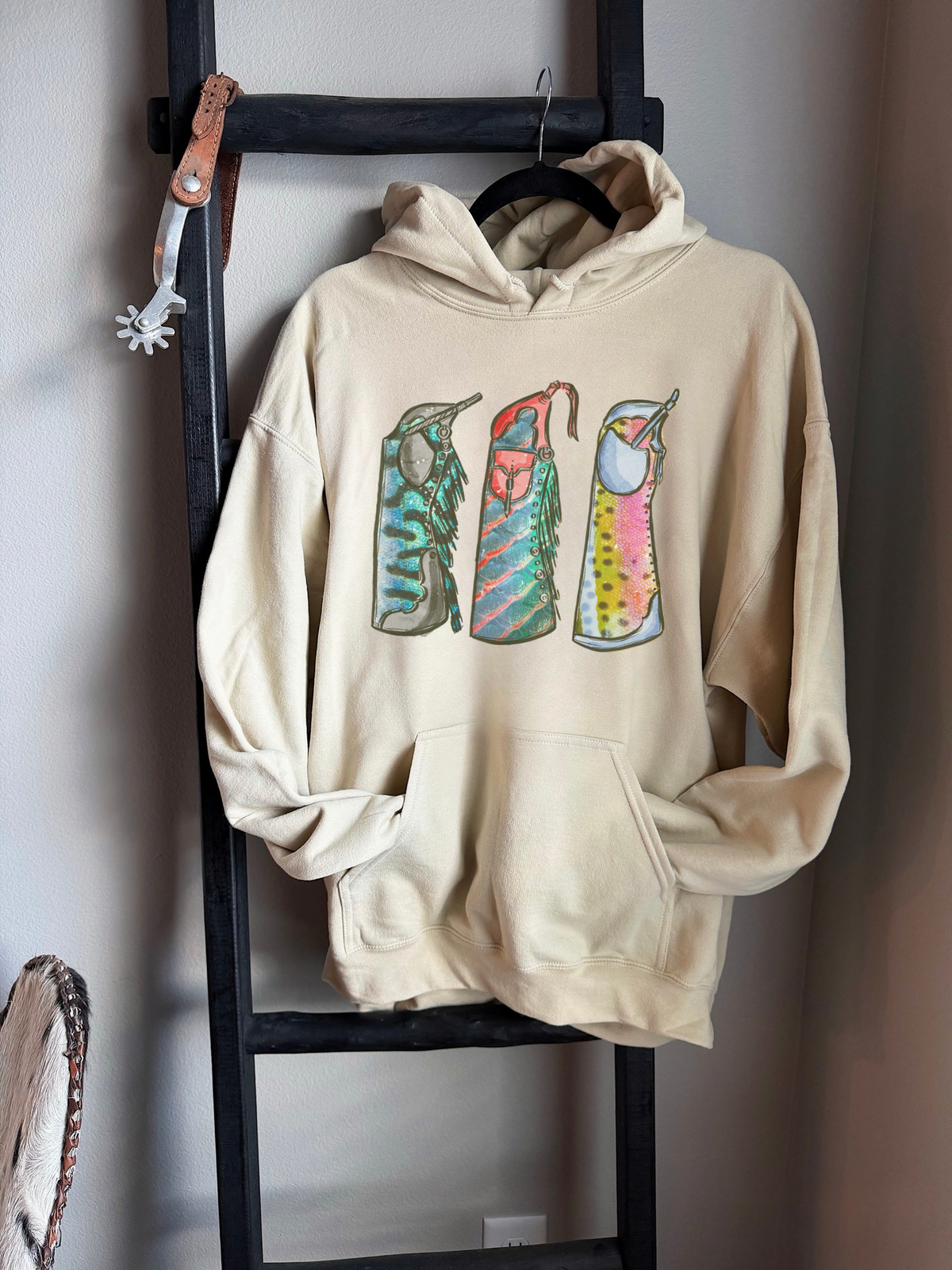 Fishie Print Chaps Hoodie