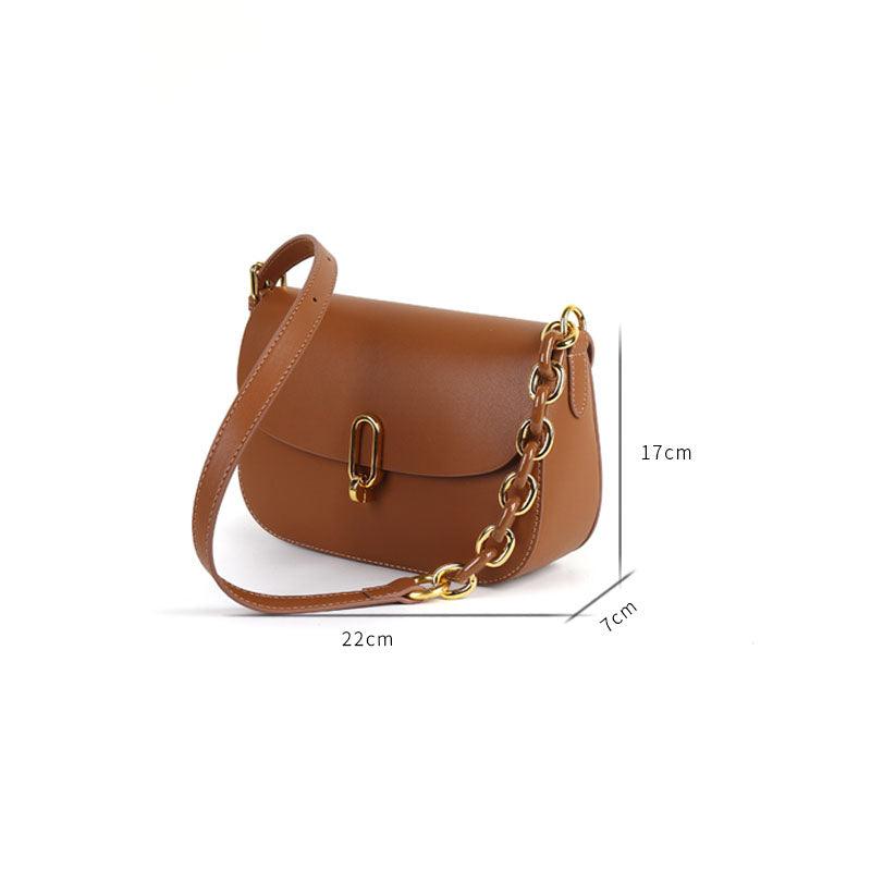 Luxury Retro Cowgirl Saddle Bag | Genuine Leather Brown Handbag