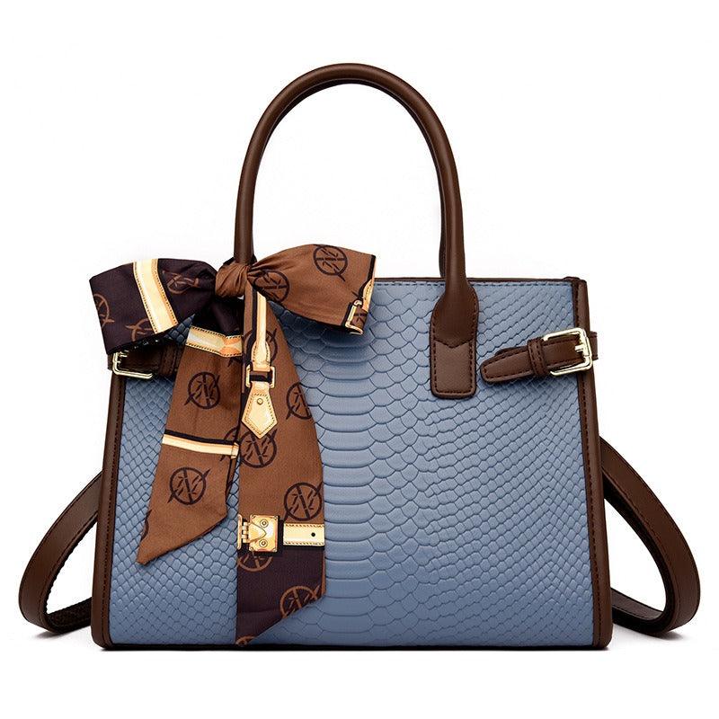 Serpent Luxe Snakeskin Handbag - Elegant Leather Commuter Bag for Stylish Women