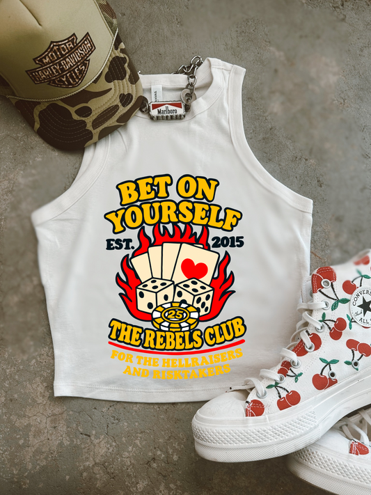Bet on Yourself Ribbed Racer Tank