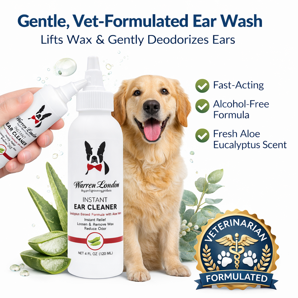 Instant Ear Cleaner For Dogs 4 oz or 12 oz - Removes Wax and Odor