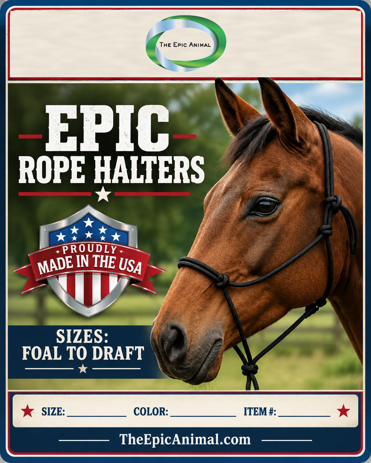Epic Rope Halter – Average Horse Size