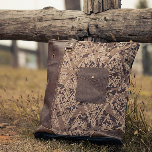 Estelle Leather & Canvas Western Tote Bag