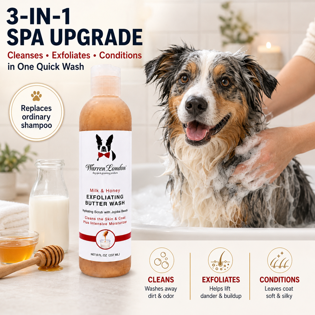 Exfoliating Butter Wash Dog Shampoo Gallons - With Natural Jojoba Beads