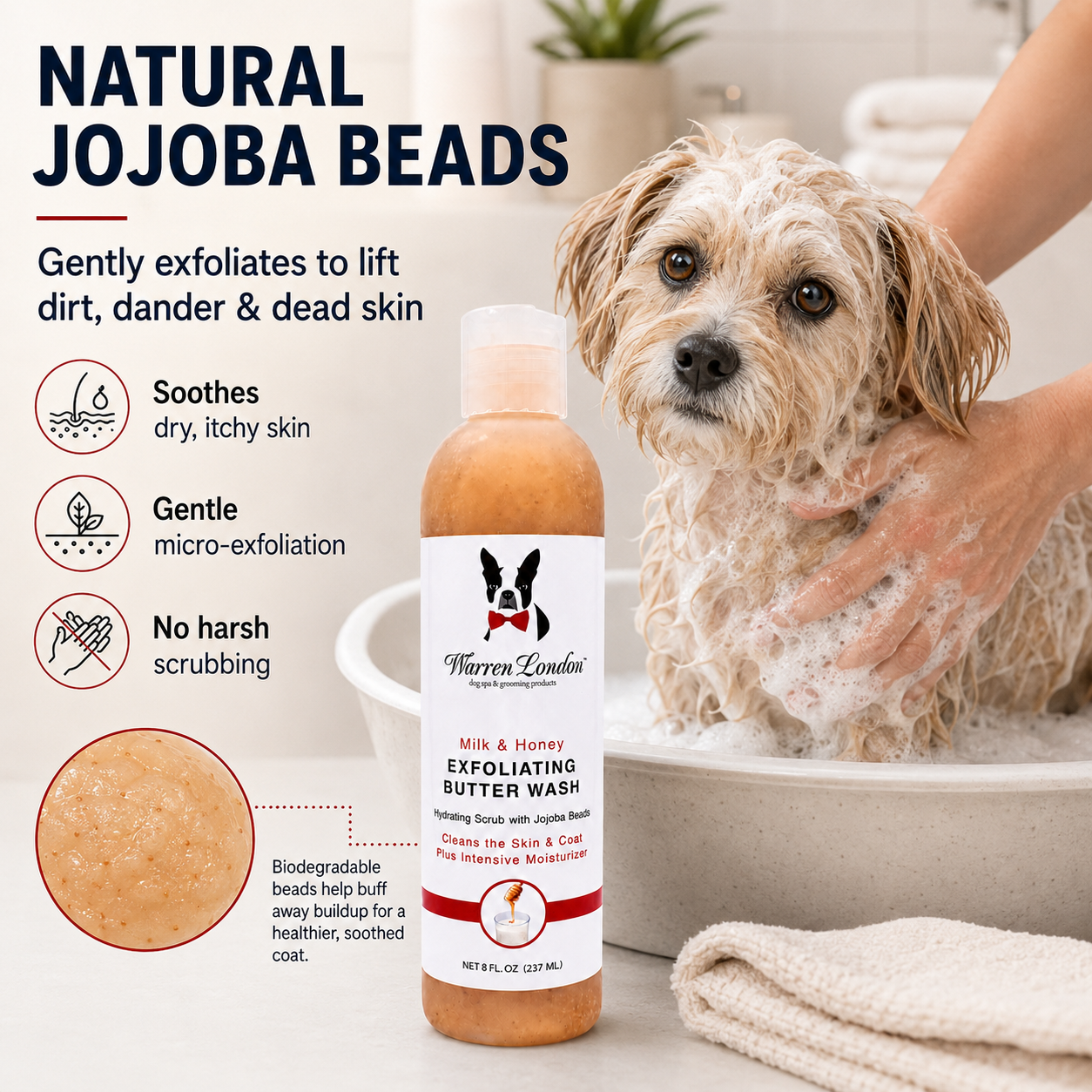 Exfoliating Butter Wash Dog Shampoo Gallons - With Natural Jojoba Beads