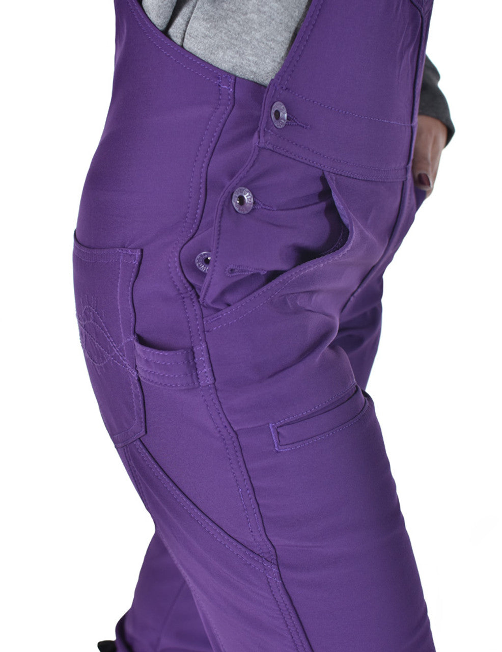 Work Hard Play Hard (WHPH) Bib Overall Cowgirl Tuff *Tuck In Purple