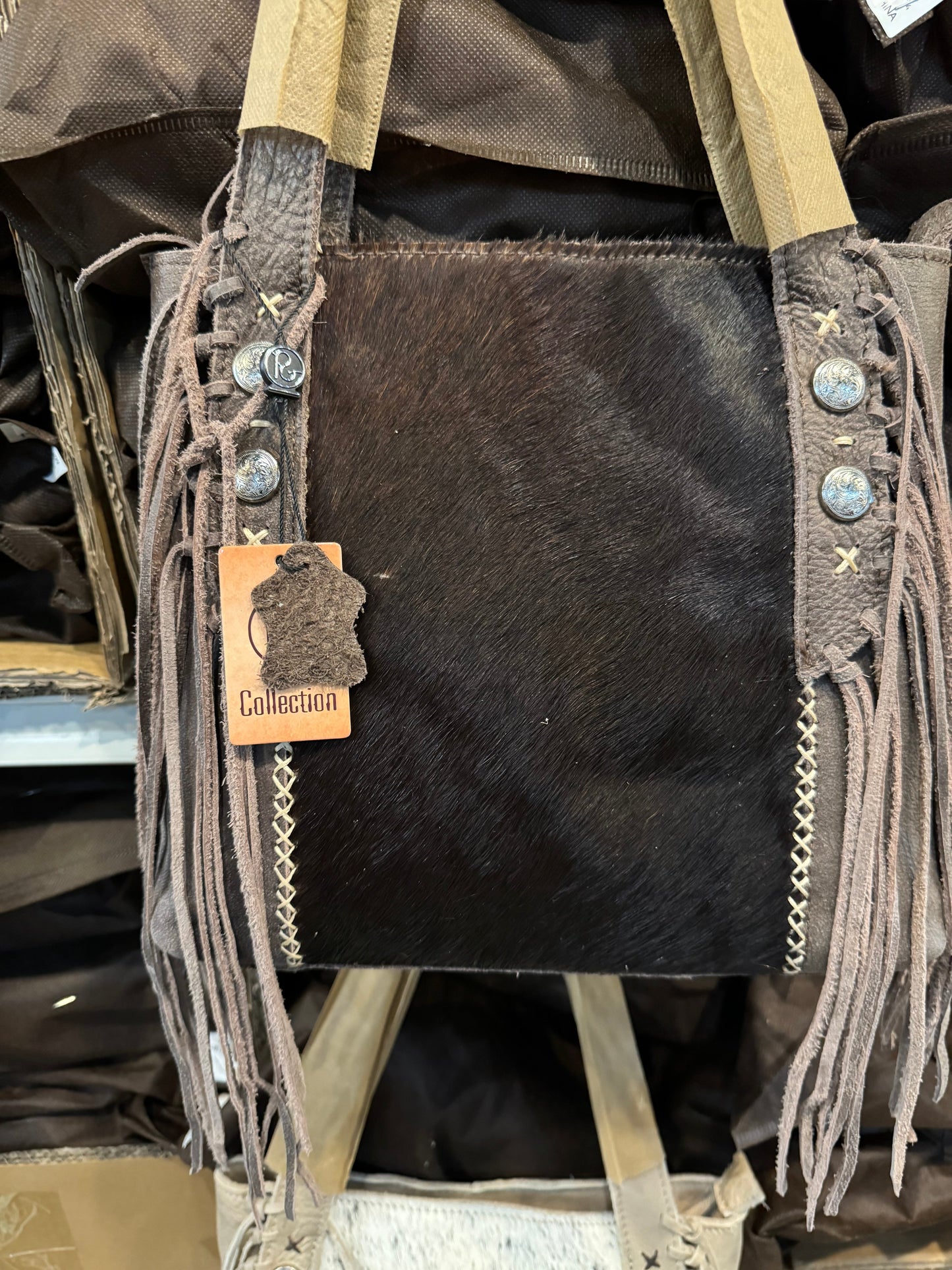 Fringe Studded Handbag Purse BA2069