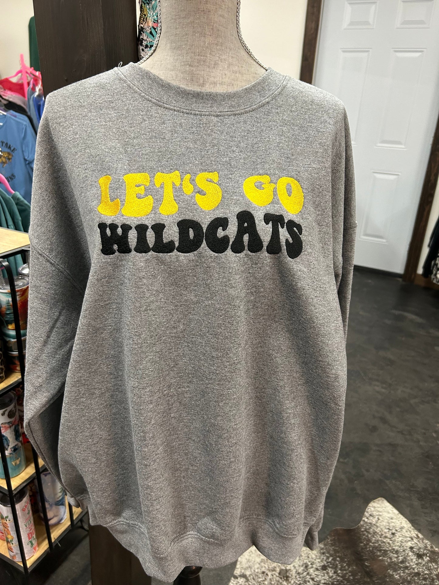 Let's Go Wildcates Embroidered Pullover