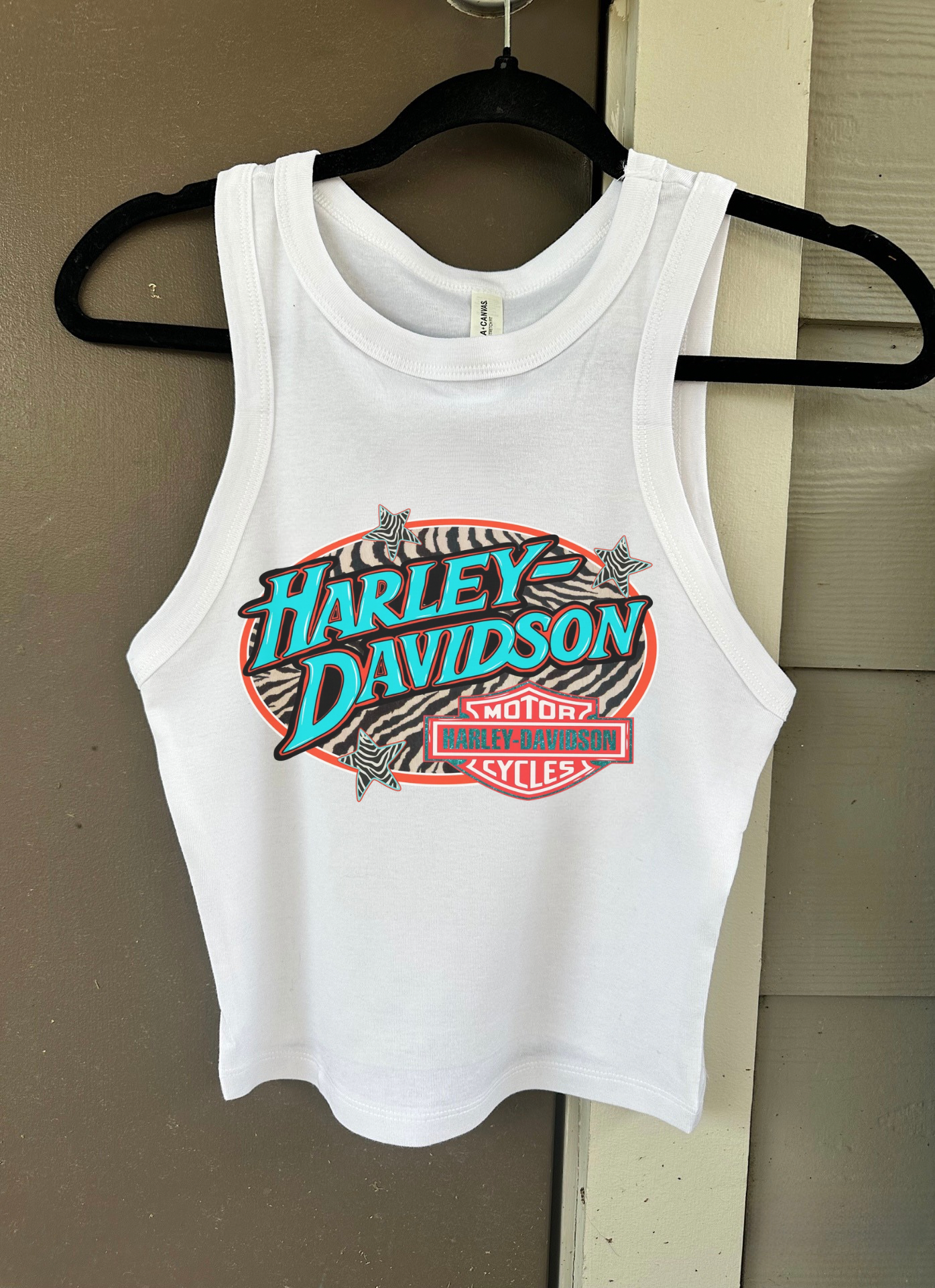 Zebra Harley Cropped Tank