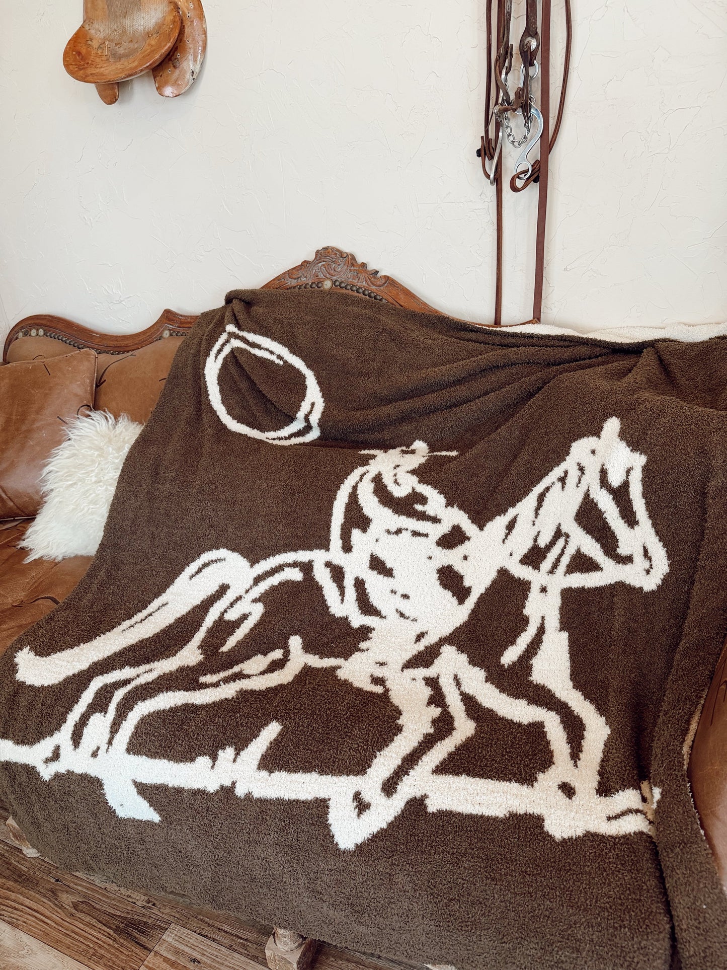 The Cowboy Drifter Throw Blanket