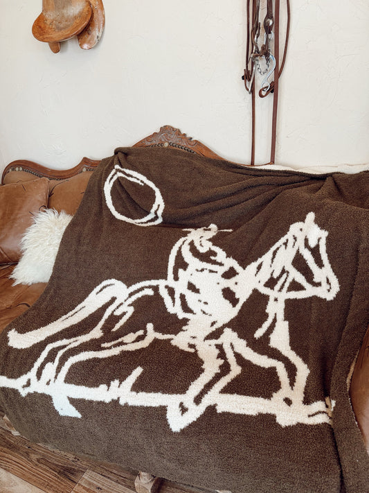 The Cowboy Drifter Throw Blanket
