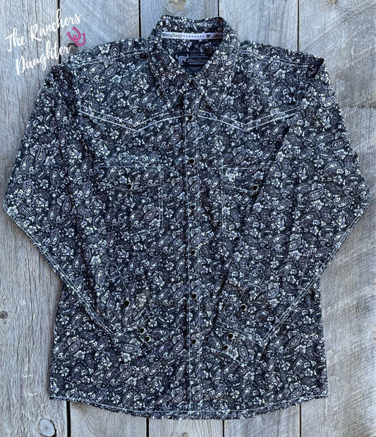 Black Paisley Men’s Western Shirt