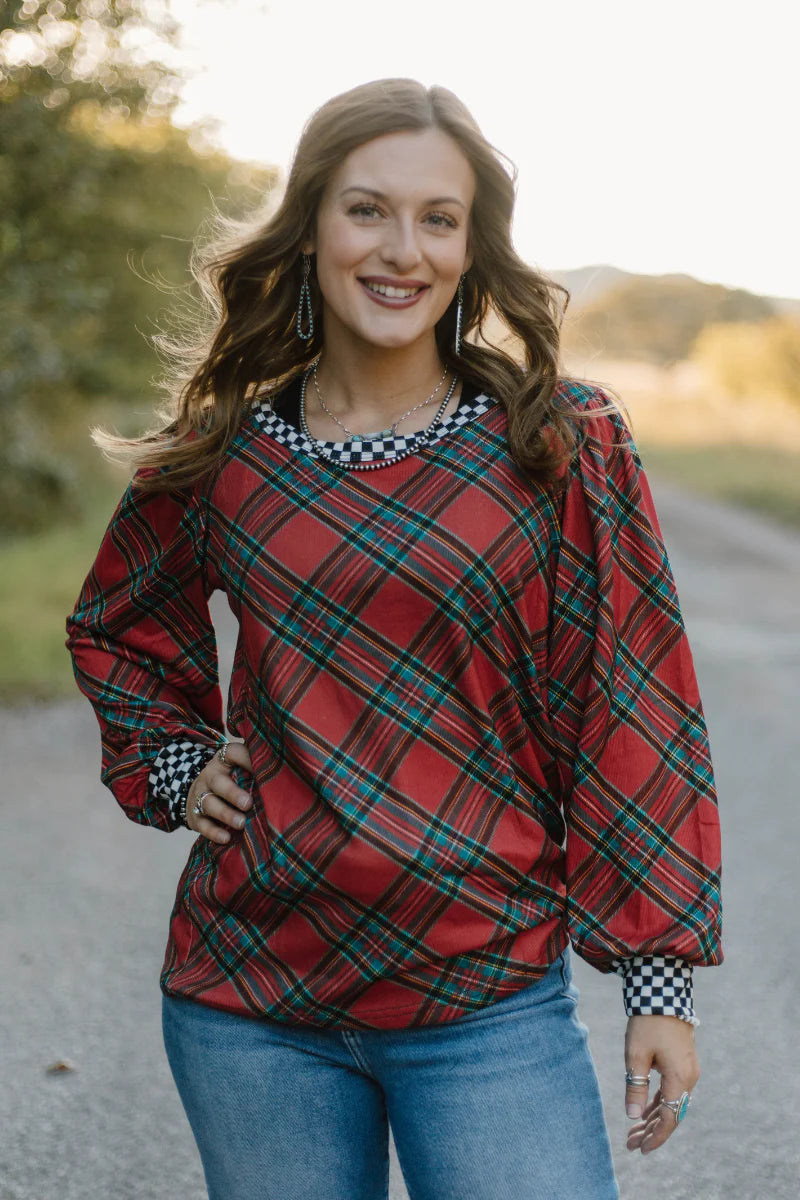 Merry and Checked Top