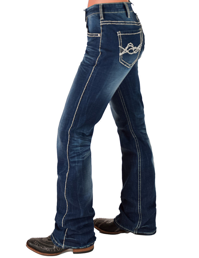 Tan Edgy Cowgirl Tuff Jeans