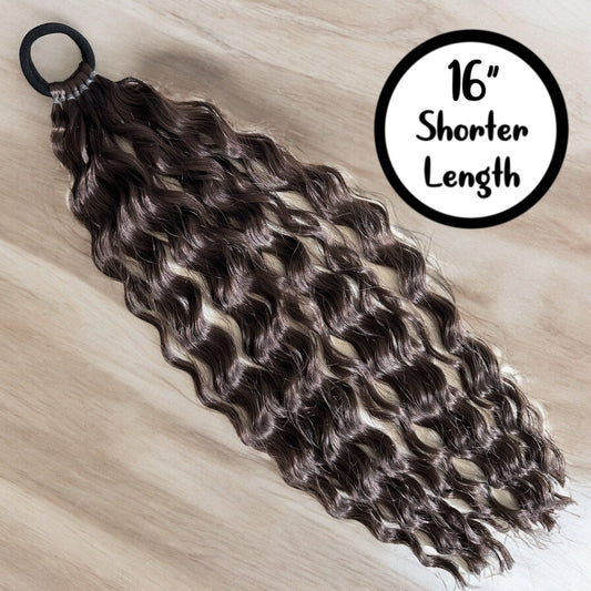 Dark Brown 16” Short Wavy Tail