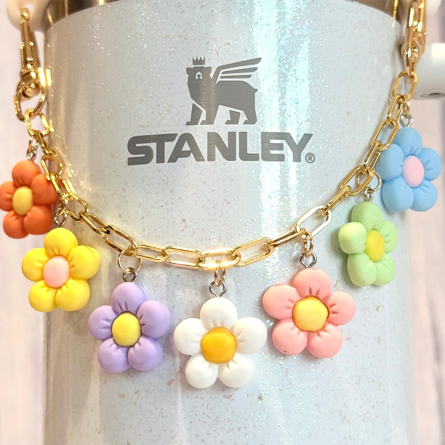 Spring Daisy Deluxe Tumbler Charm Necklace