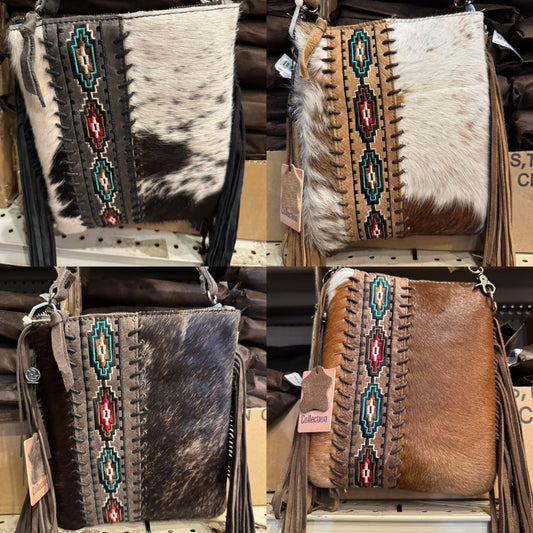 BA2150 Aztec Fringe Crossbody Purse