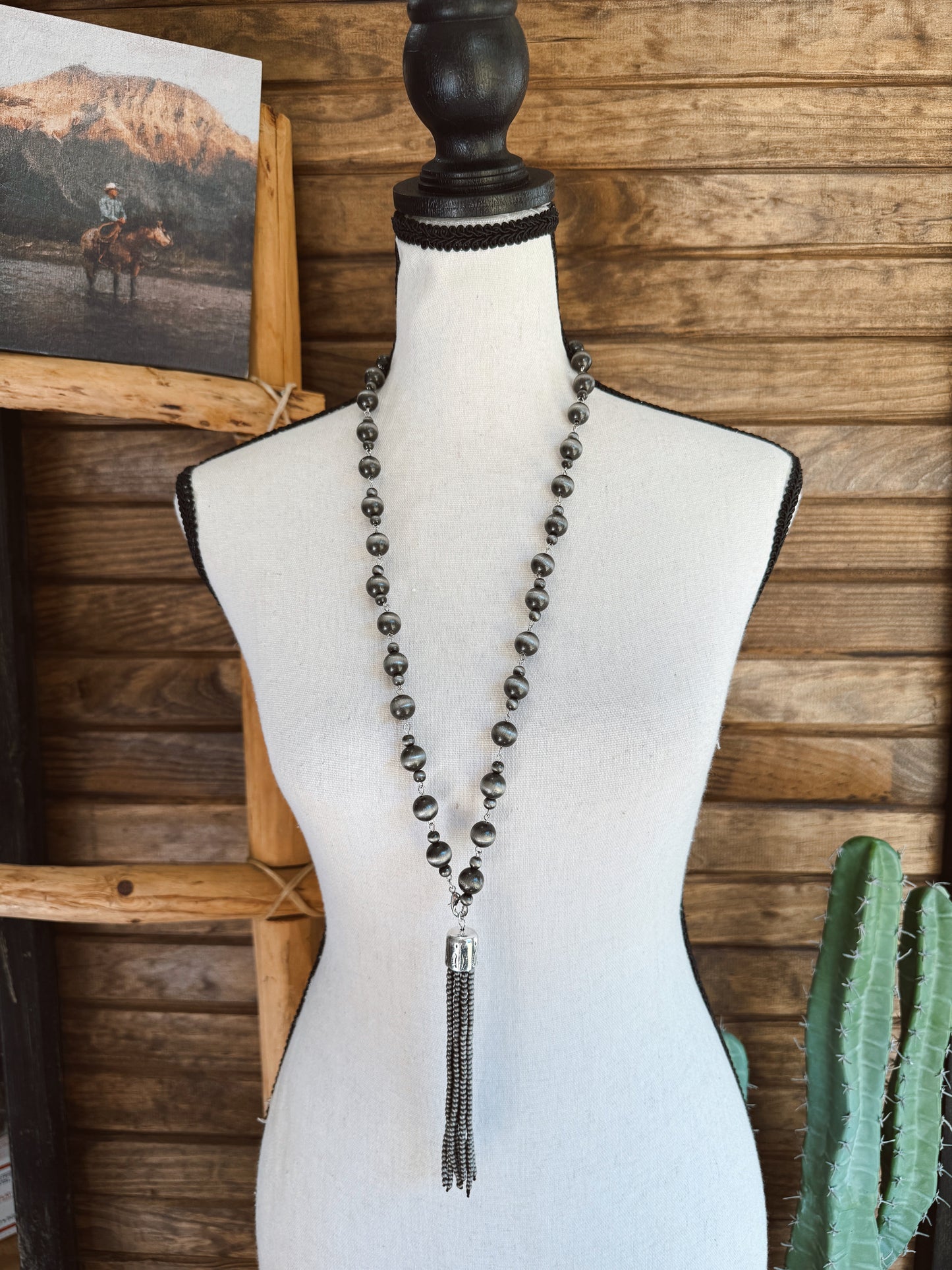 The Faux Rosary Pearl Necklace