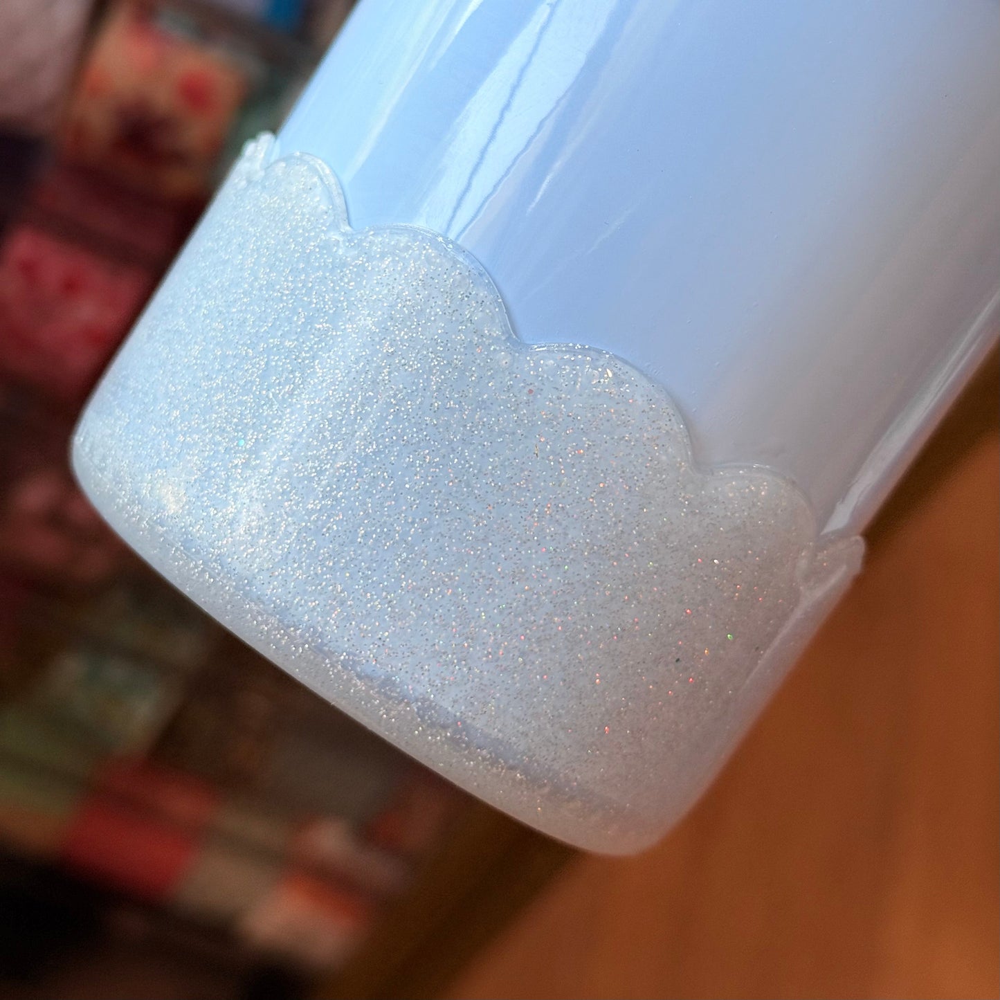 Silver Glitter Scalloped Tumbler Boot