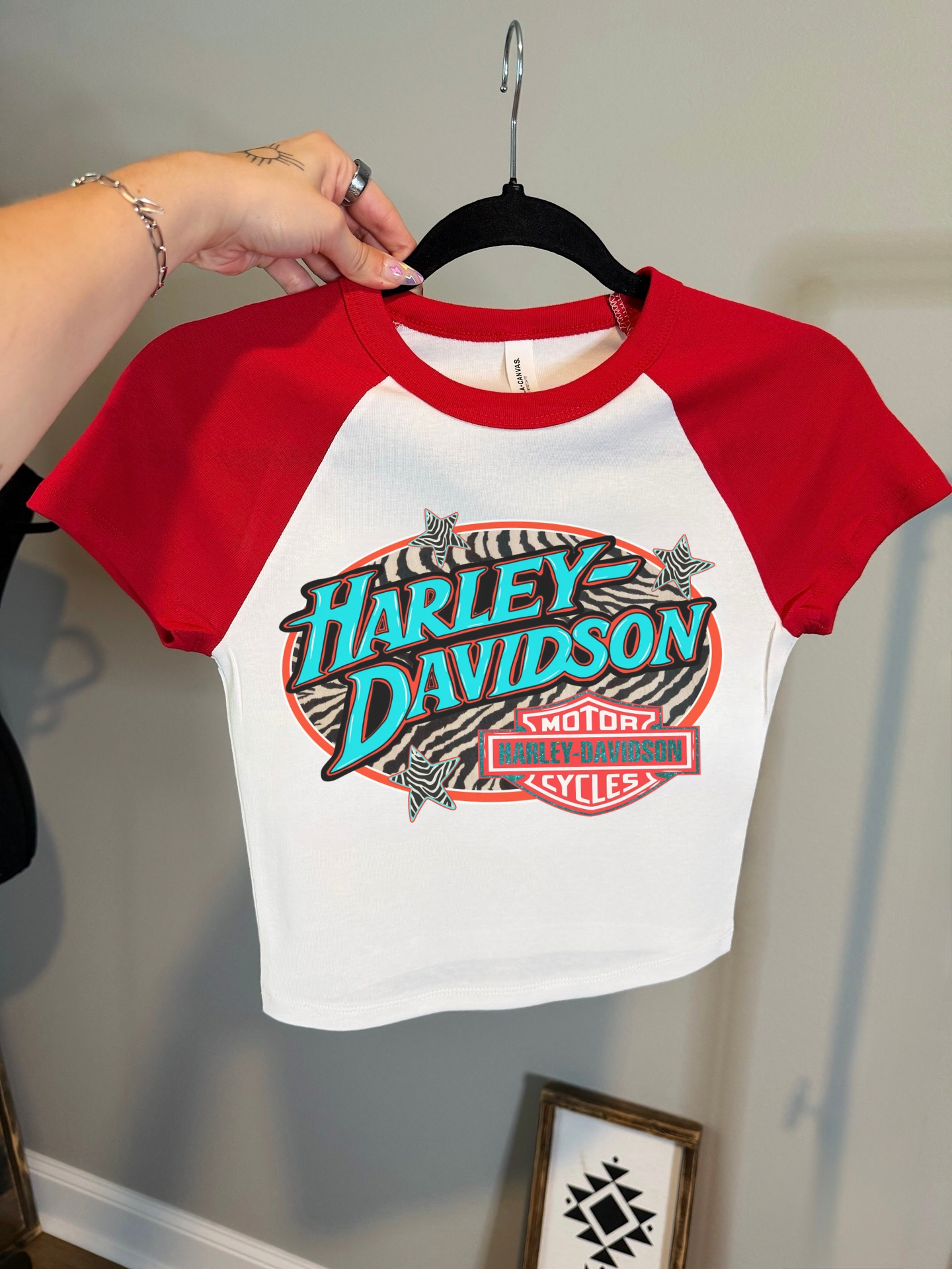 Zebra Harley Baby Tee