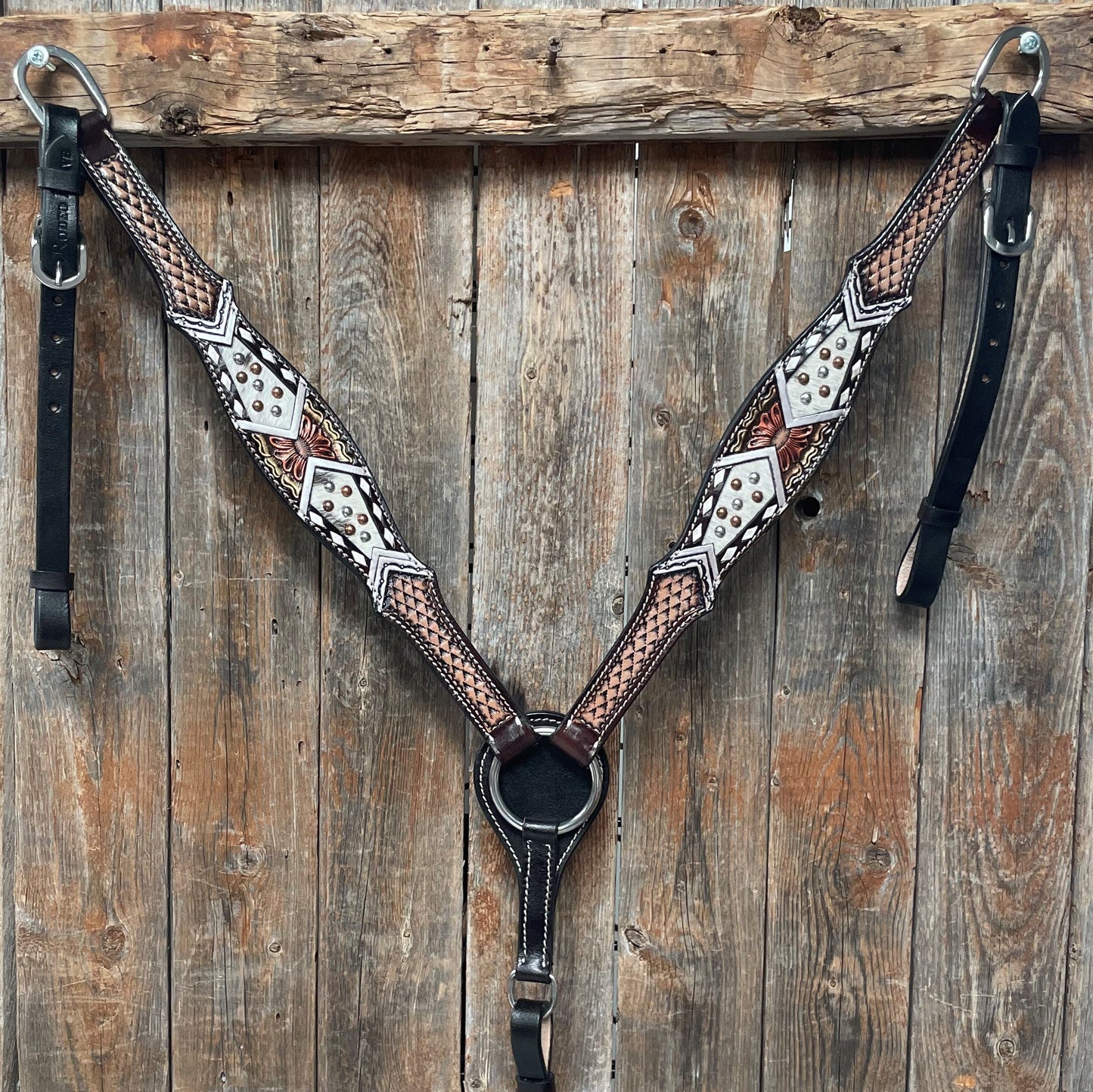 Dark Oil Cowhide Breastcollar #FK101