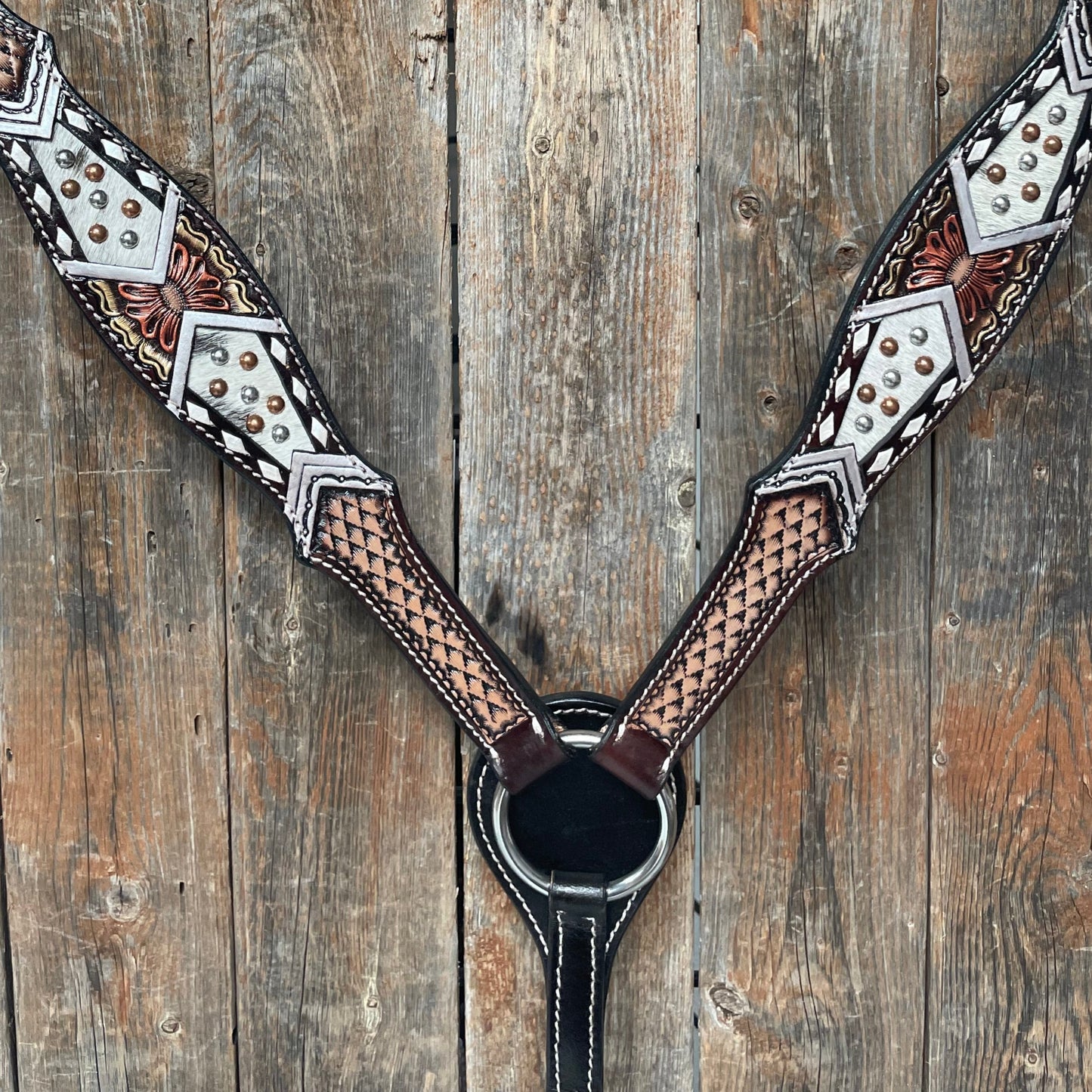 Dark Oil Cowhide Breastcollar #FK101