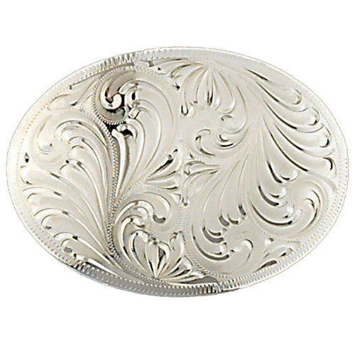Engraved German Silver Belt Buckle